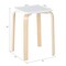 Costway Set of 4 Colorful Square Stools Stackable Wood Stools with Anti-slip Felt Mats